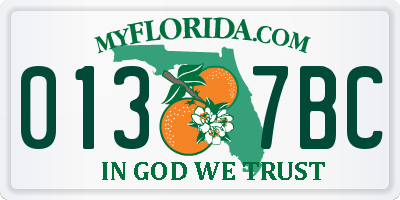 FL license plate 0137BC