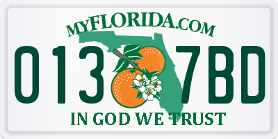 FL license plate 0137BD