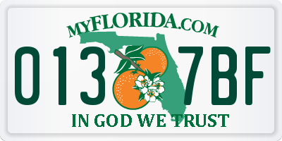 FL license plate 0137BF