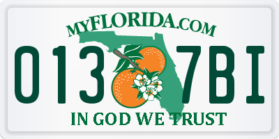 FL license plate 0137BI