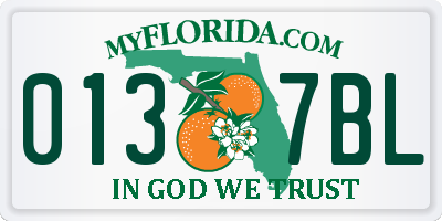 FL license plate 0137BL