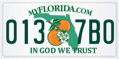 FL license plate 0137BO