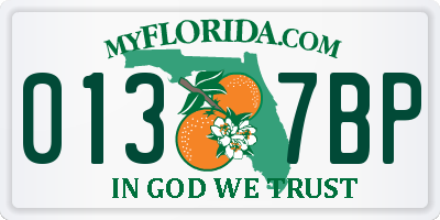 FL license plate 0137BP