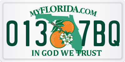 FL license plate 0137BQ