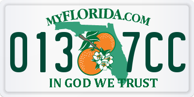 FL license plate 0137CC