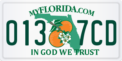 FL license plate 0137CD