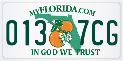FL license plate 0137CG