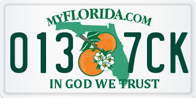 FL license plate 0137CK