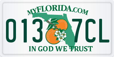 FL license plate 0137CL