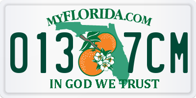 FL license plate 0137CM