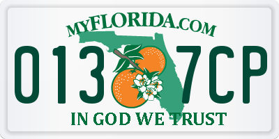 FL license plate 0137CP