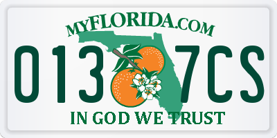 FL license plate 0137CS
