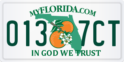 FL license plate 0137CT