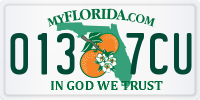 FL license plate 0137CU
