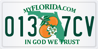 FL license plate 0137CV