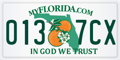 FL license plate 0137CX