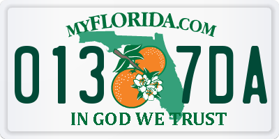 FL license plate 0137DA