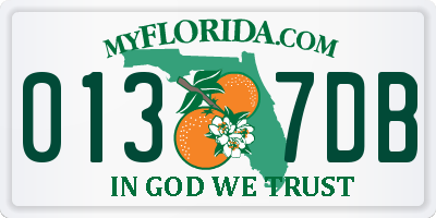 FL license plate 0137DB