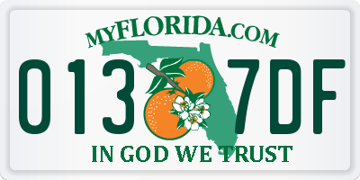 FL license plate 0137DF