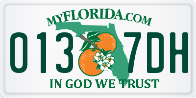 FL license plate 0137DH