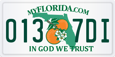 FL license plate 0137DI
