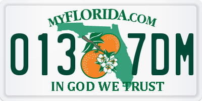 FL license plate 0137DM