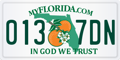 FL license plate 0137DN