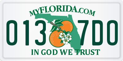 FL license plate 0137DO