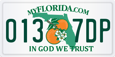 FL license plate 0137DP