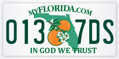 FL license plate 0137DS