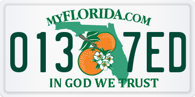 FL license plate 0137ED