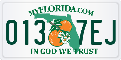 FL license plate 0137EJ