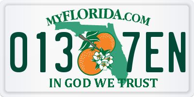 FL license plate 0137EN