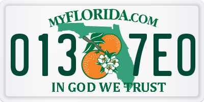 FL license plate 0137EO