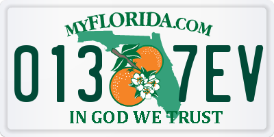 FL license plate 0137EV