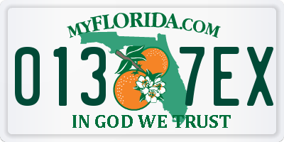 FL license plate 0137EX