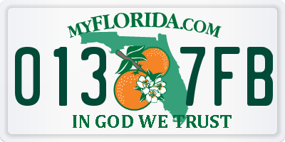 FL license plate 0137FB