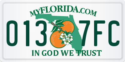 FL license plate 0137FC