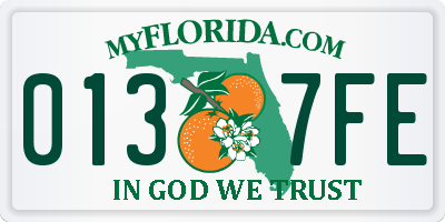 FL license plate 0137FE