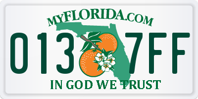 FL license plate 0137FF