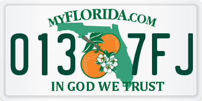 FL license plate 0137FJ