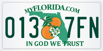 FL license plate 0137FN