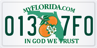 FL license plate 0137FO