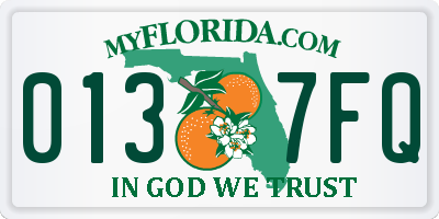 FL license plate 0137FQ