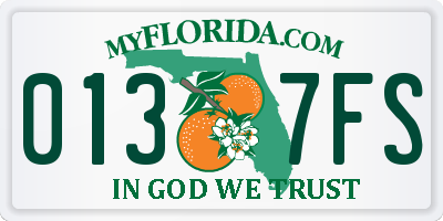 FL license plate 0137FS