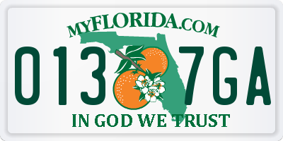FL license plate 0137GA