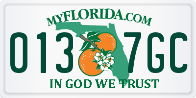 FL license plate 0137GC