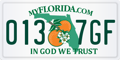 FL license plate 0137GF