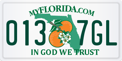 FL license plate 0137GL