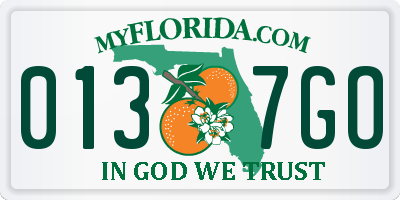 FL license plate 0137GO